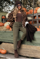 din material textil Pantaloni z gumką taliei Tea Mood ciocolatii