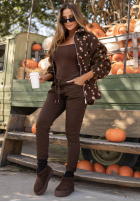 din material textil Pantaloni z gumką taliei Tea Mood ciocolatii