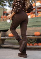 din material textil Pantaloni z gumką taliei Tea Mood ciocolatii