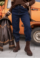 Pantaloni din denim mom fit Gentle Rain bluemarin