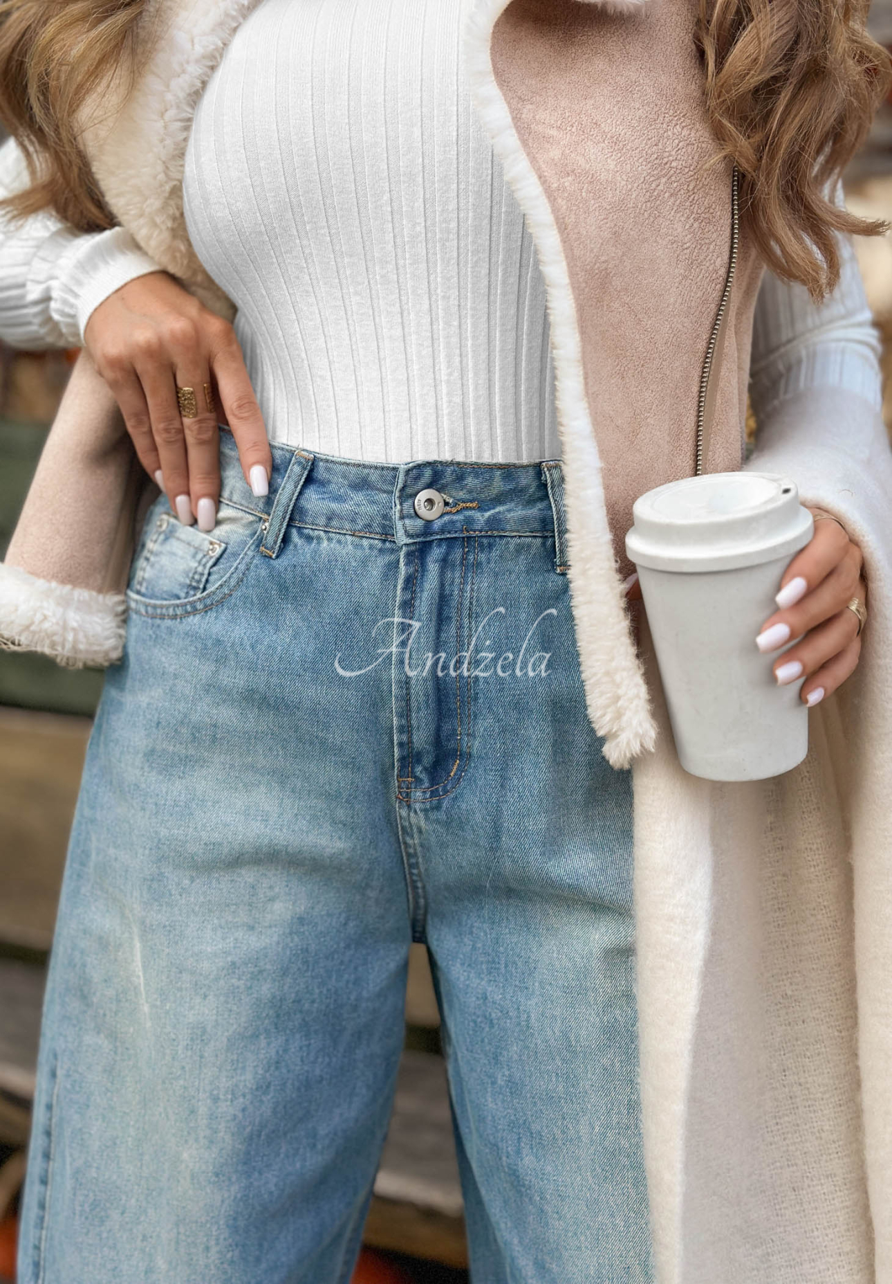 Blugi mom fit Cloudy Sunday
