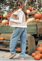 Pantaloni din denim mom fit Cloudy Sunday albastru deschis