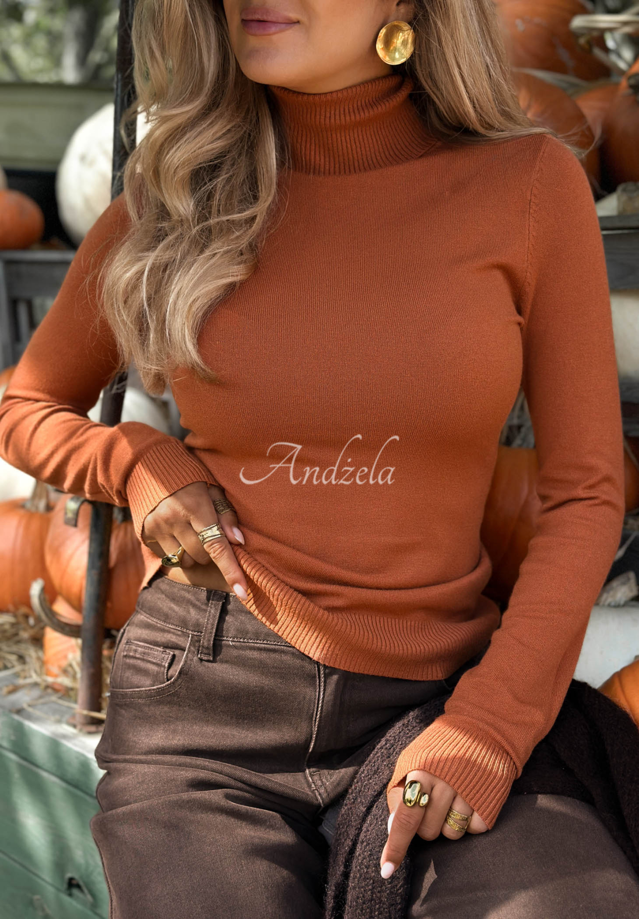 Pulover mulat cu guler rol Solange