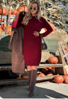 Sweterkowa Rochie midi z ozdobnym splotem Misty Darling bej