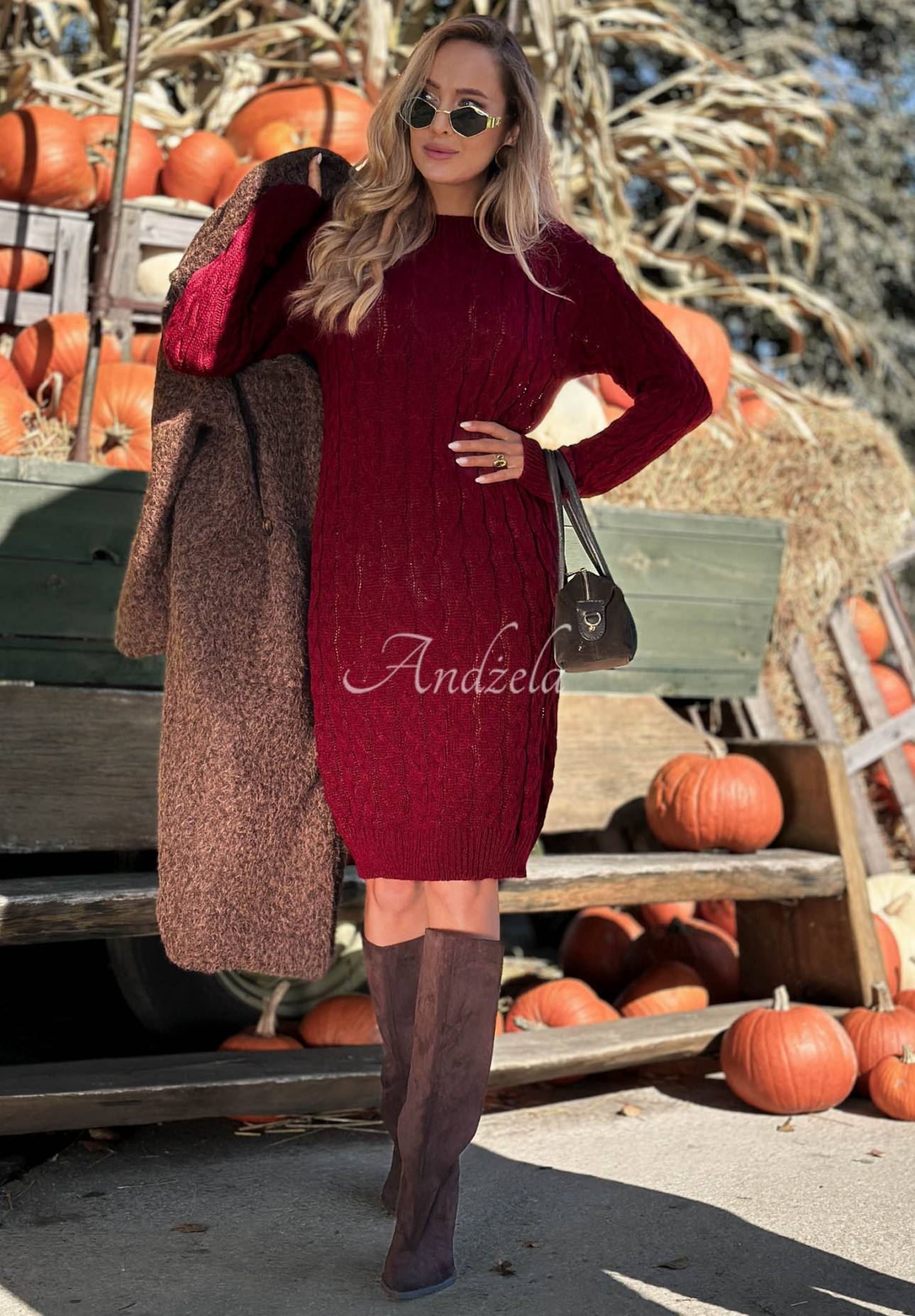 Rochie tip pulover cu mohair și lână Misty Darling