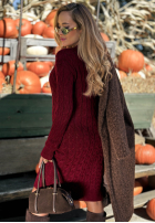 Sweterkowa Rochie midi z ozdobnym splotem Misty Darling bej