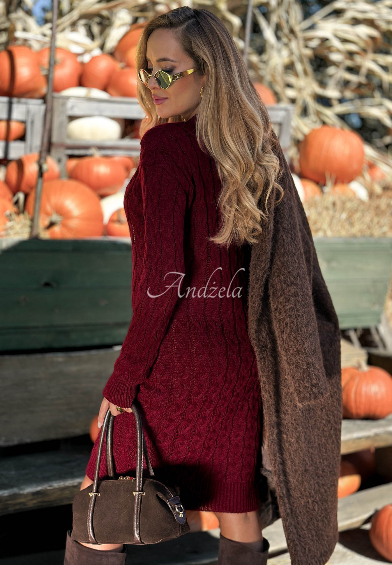 Rochie tip pulover cu mohair și lână Misty Darling