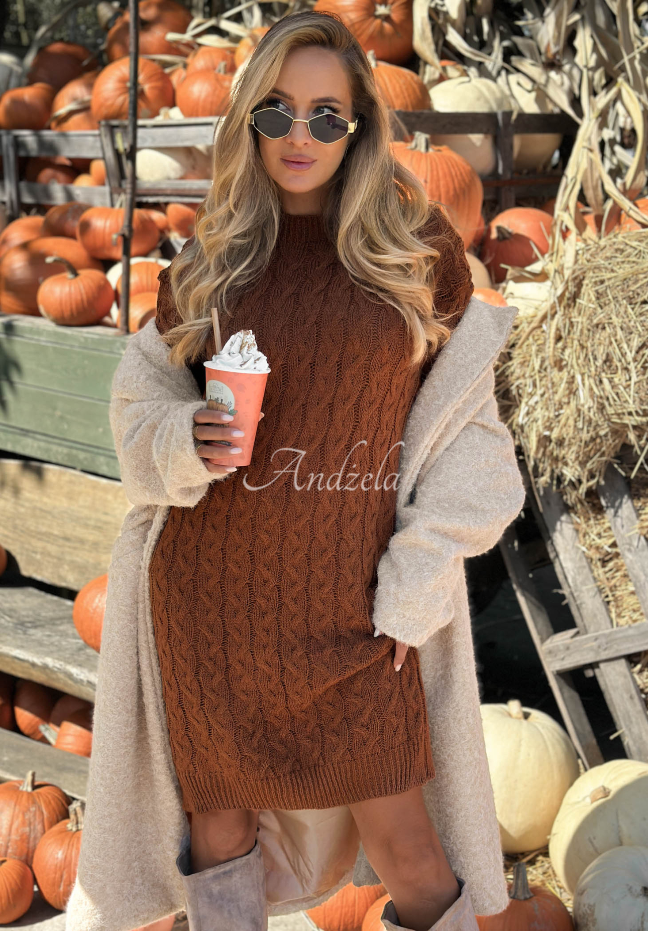 Rochie tip pulover cu mohair și lână Misty Darling