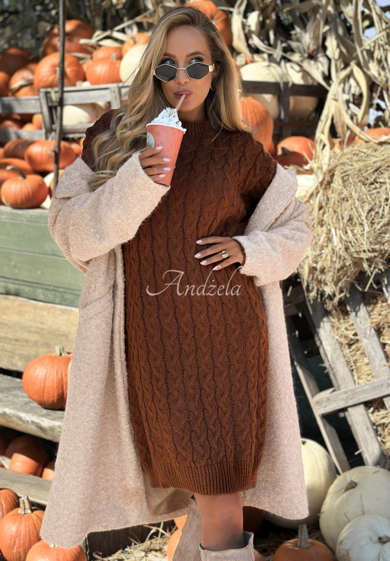 Rochie tip pulover cu mohair și lână Misty Darling