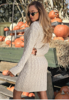 Sweterkowa Rochie midi z ozdobnym splotem Misty Darling bej