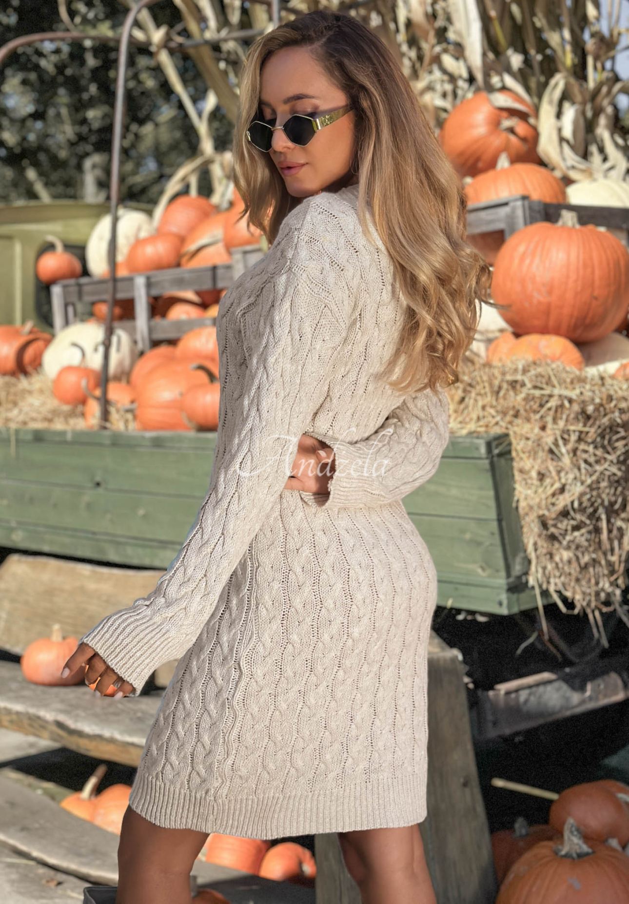 Rochie tip pulover cu mohair și lână Misty Darling