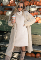 Dzianinowa Rochie z golfem Early Dusk ciocolatie