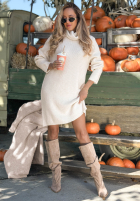 Dzianinowa Rochie z golfem Early Dusk ciocolatie