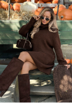 Dzianinowa Rochie z golfem Early Dusk ciocolatie