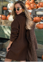 Dzianinowa Rochie z golfem Early Dusk ciocolatie