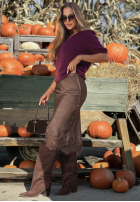 Fustă maxi z koronką Subtle Lace ciocolatie