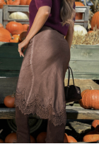 Fustă maxi z koronką Subtle Lace ciocolatie