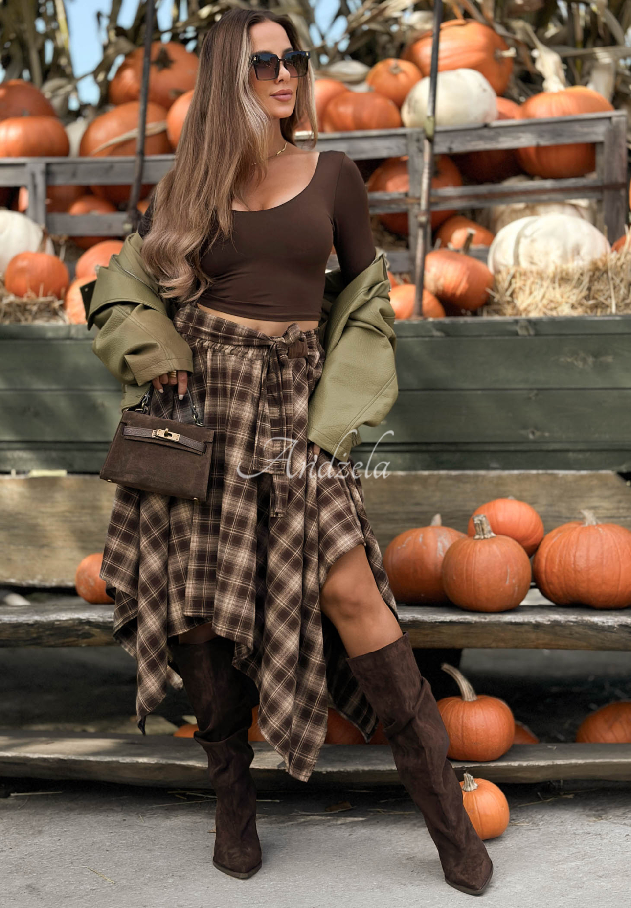 Fustă în carouri Downtown Girl
