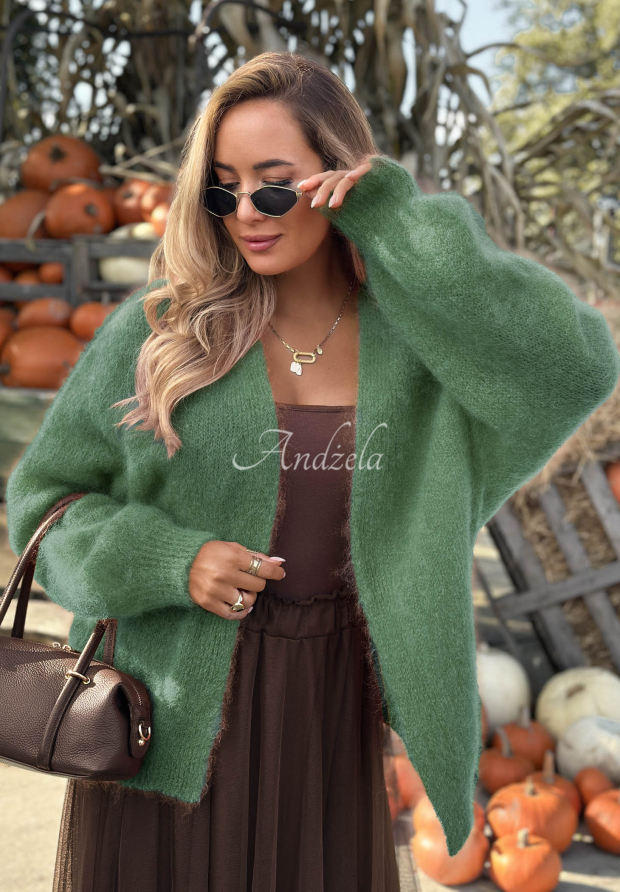 Cardigan oversize din mohair, fără &icirc;nchidere Cozy Latte
