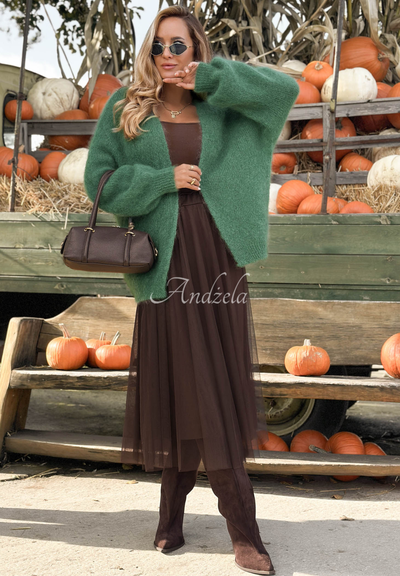 Cardigan oversize din mohair, fără închidere Cozy Latte