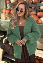 Moherowy Cardigan oversize bez zapięcia Cozy Latte maro