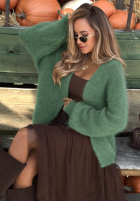 Moherowy Cardigan oversize bez zapięcia Cozy Latte maro