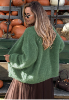 Moherowy Cardigan oversize bez zapięcia Cozy Latte maro