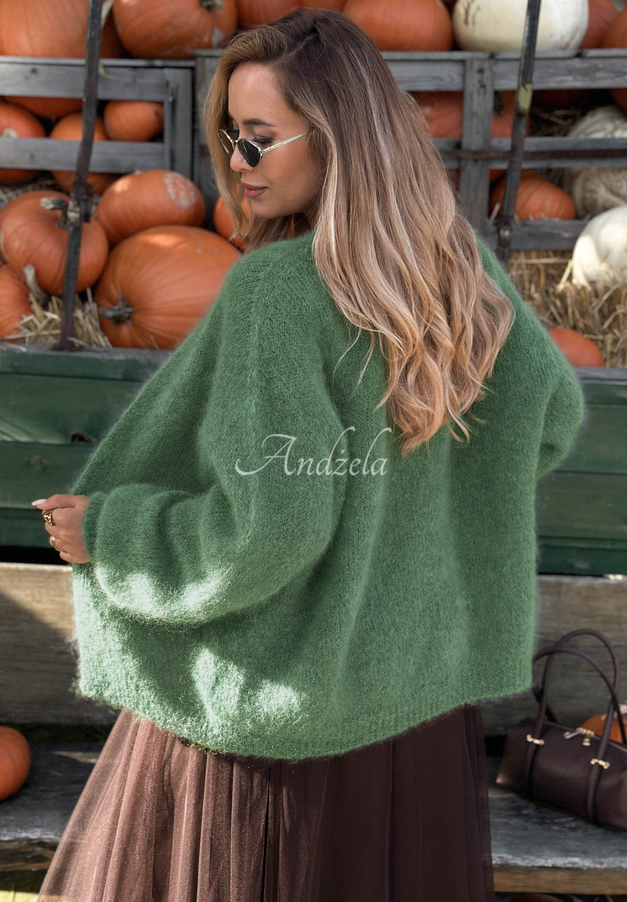 Cardigan oversize din mohair, fără închidere Cozy Latte