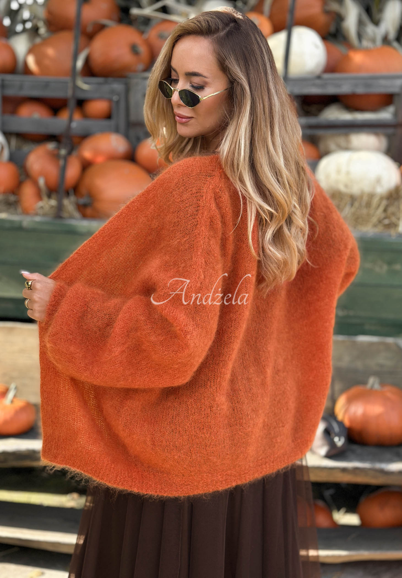Cardigan oversize din mohair, fără închidere Cozy Latte
