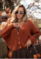 Krótki Cardigan oversize z zapięciem Cloud Touch zmeurie
