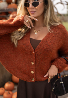 Krótki Cardigan oversize z zapięciem Cloud Touch zmeurie