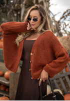 Krótki Cardigan oversize z zapięciem Cloud Touch zmeurie