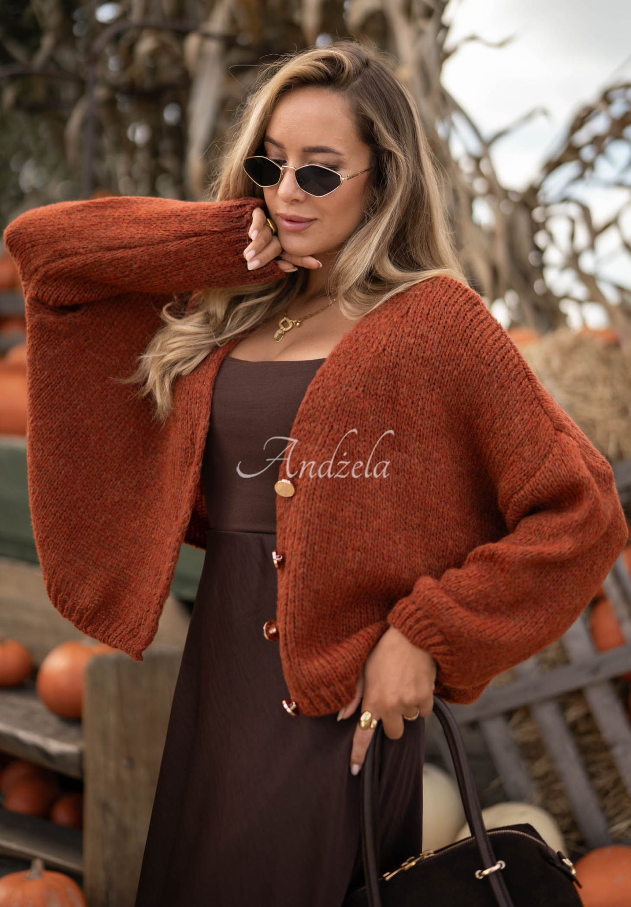 Cardigan scurt oversize cu închidere Cloud Touch