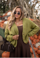 Krótki Cardigan oversize z zapięciem Cloud Touch zmeurie