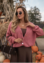 Krótki Cardigan oversize z zapięciem Cloud Touch zmeurie