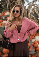 Krótki Cardigan oversize z zapięciem Cloud Touch zmeurie