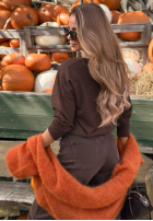 Bluză longsleeve z nadrukiem w kwiaty Autumn Sweetie mov afină