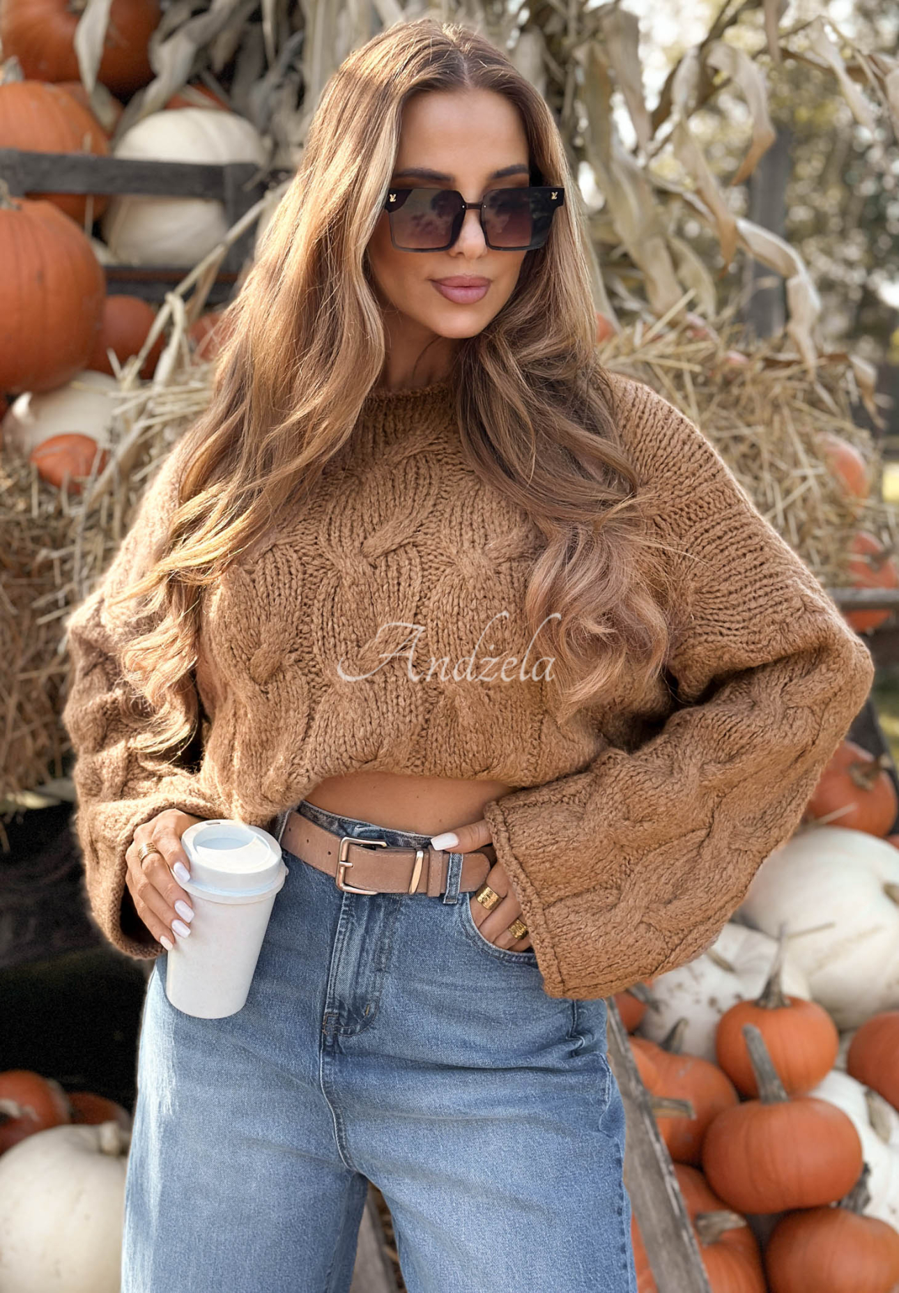 Pulover cu model împletit, din lână și vâscoză Winter Diary