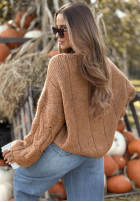 Ozdobnie pleciony Pulover Winter Diary ecru