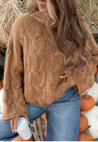 Ozdobnie pleciony Pulover Winter Diary ecru