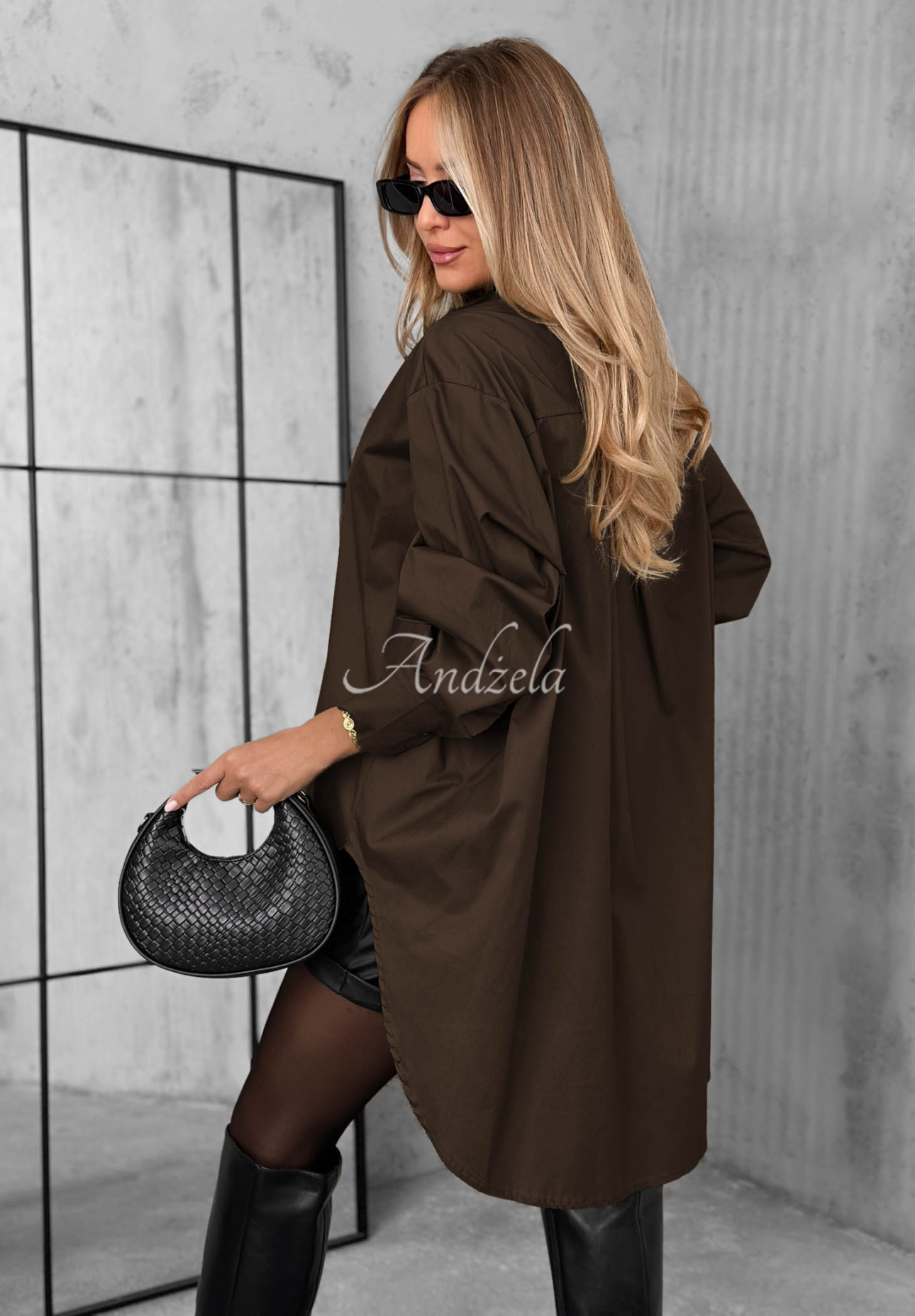 Cămașă asimetrică din bumbac cu guler Soft Darling