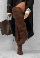 Lungi zamszowe Cizme na szpilce Golden Steps negre