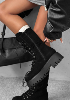 zamszowe Botine workery Cold Mornings negre
