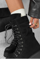 zamszowe Botine workery Cold Mornings negre