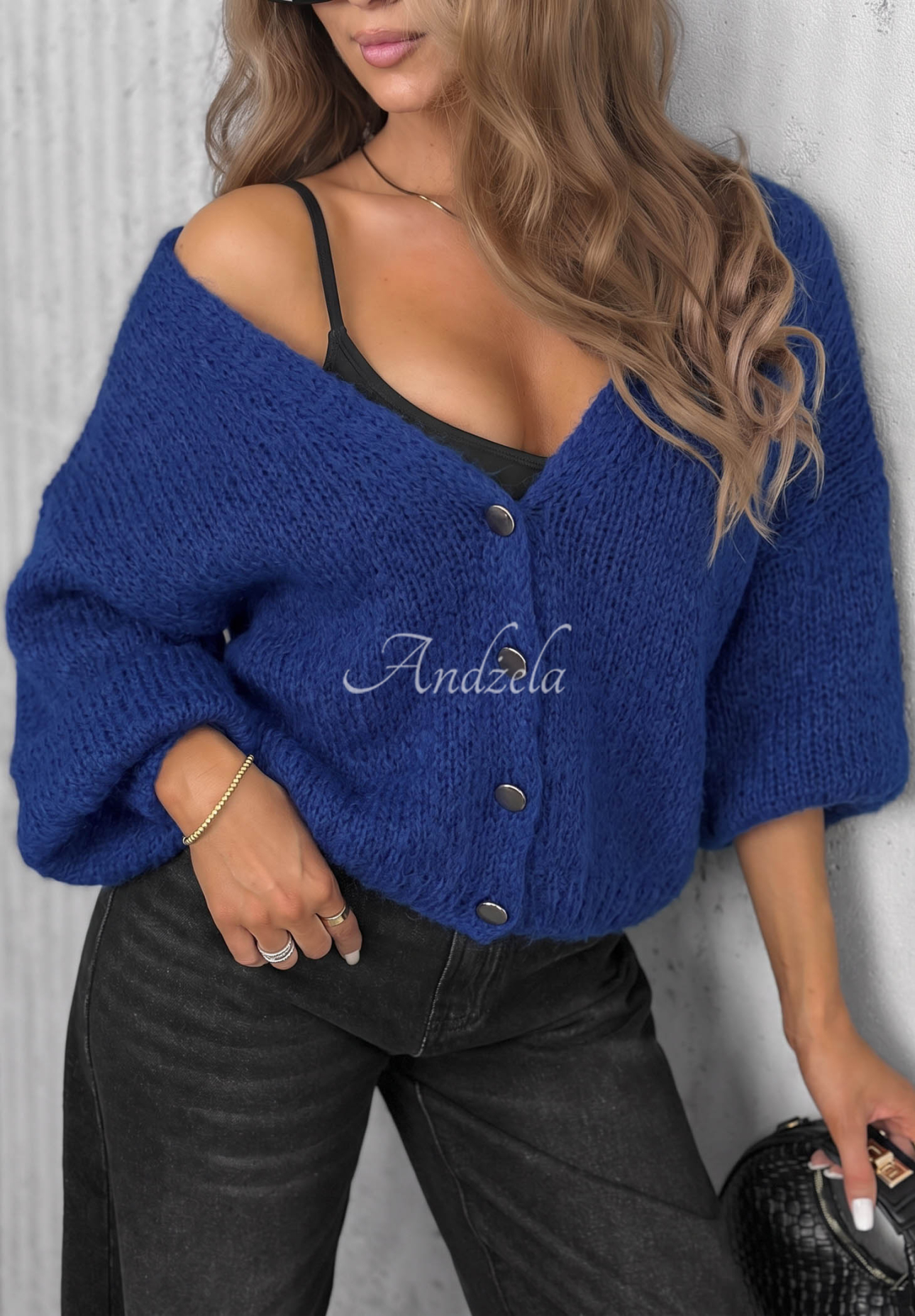 Cardigan scurt oversize cu închidere Cloud Touch