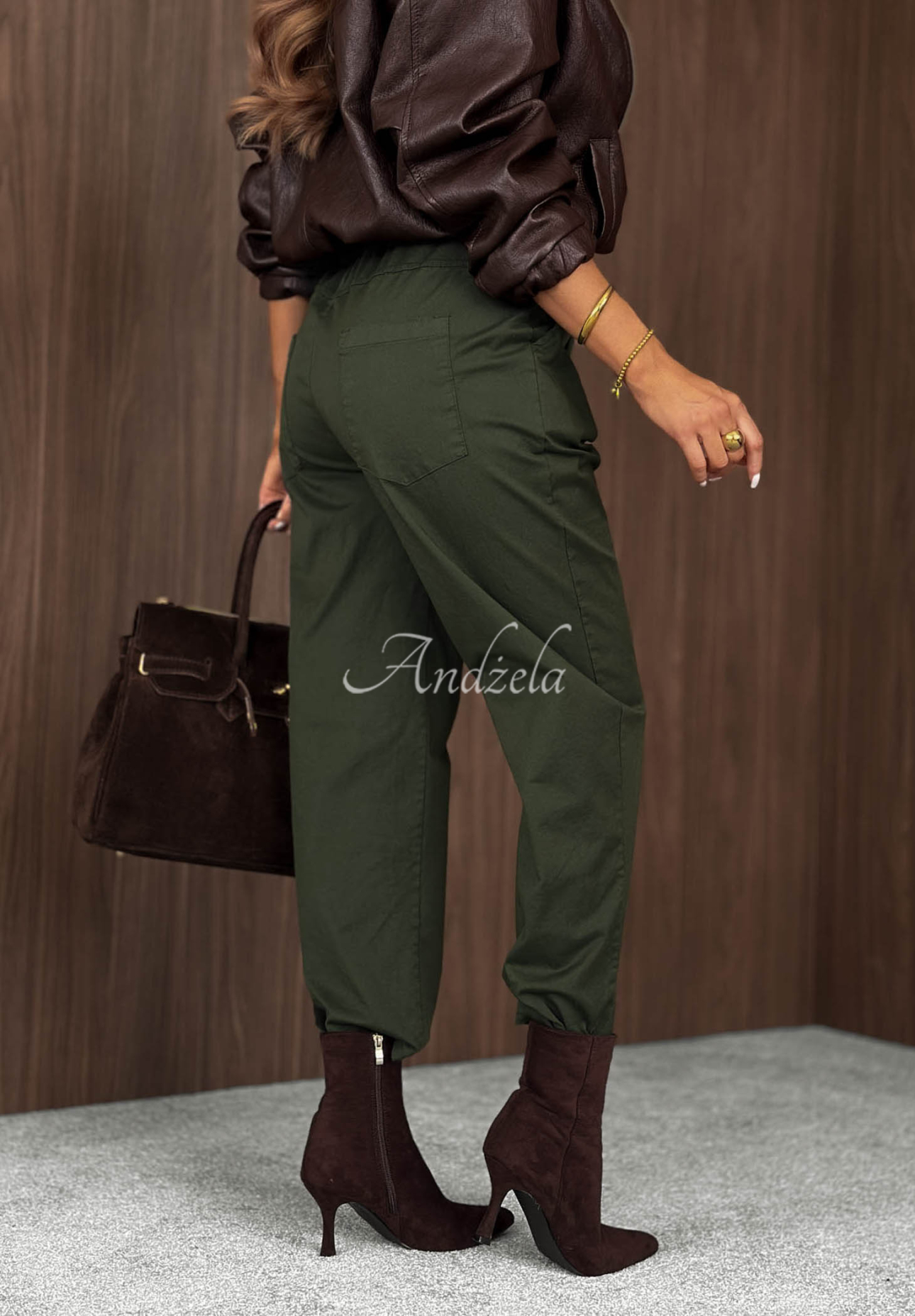 Pantaloni din bumbac mom fit cu curea Casual Look