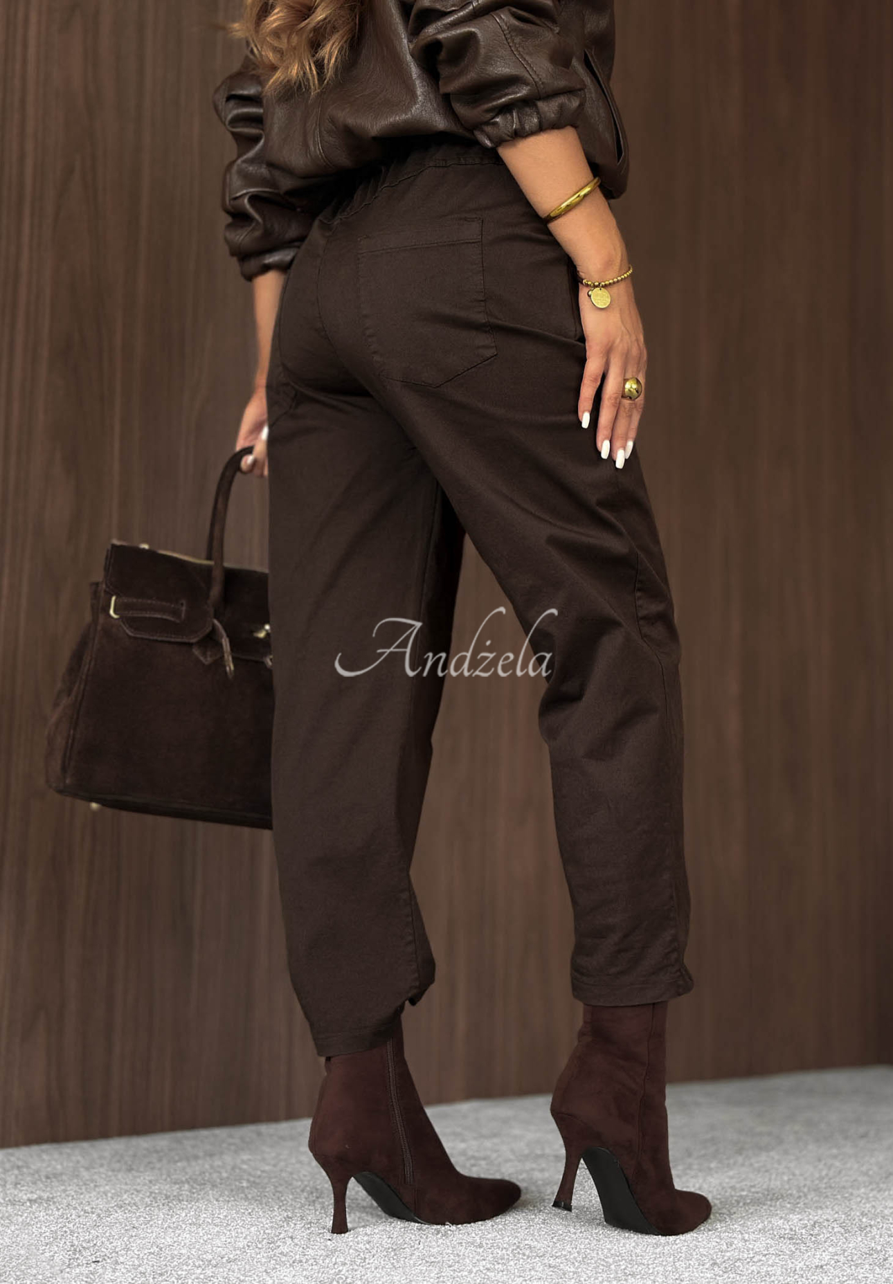 Pantaloni din bumbac mom fit cu curea Casual Look