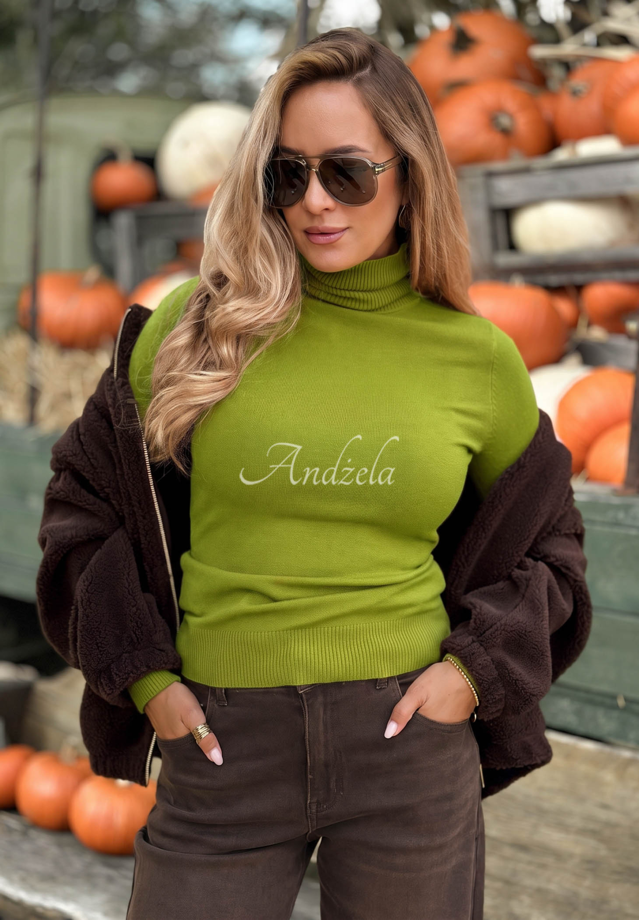 Pulover mulat cu guler rol Solange
