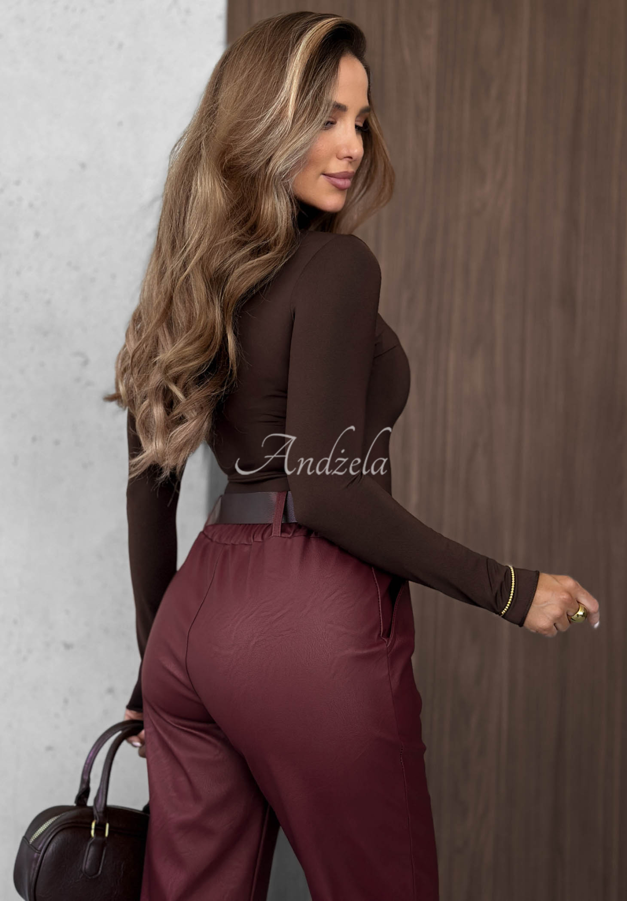 Bluză din vâscoză cu mânecă lungă și guler înalt Femme Desire