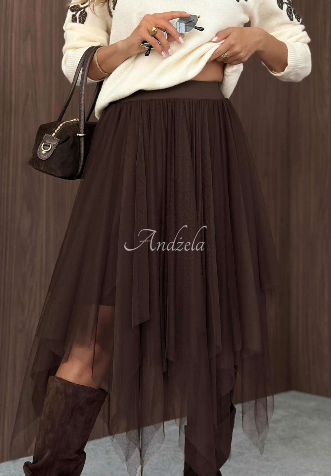 Fustă midi din tul Style Affair